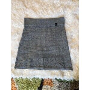 Gray Patterned Neve Wool Skirt